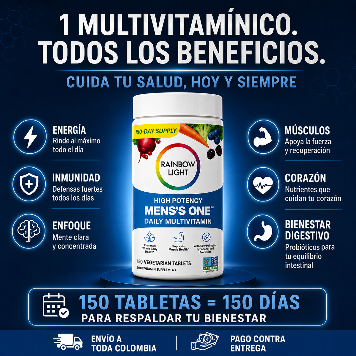 Suplemento Multivitamínico Rainbow Light Para Hombres