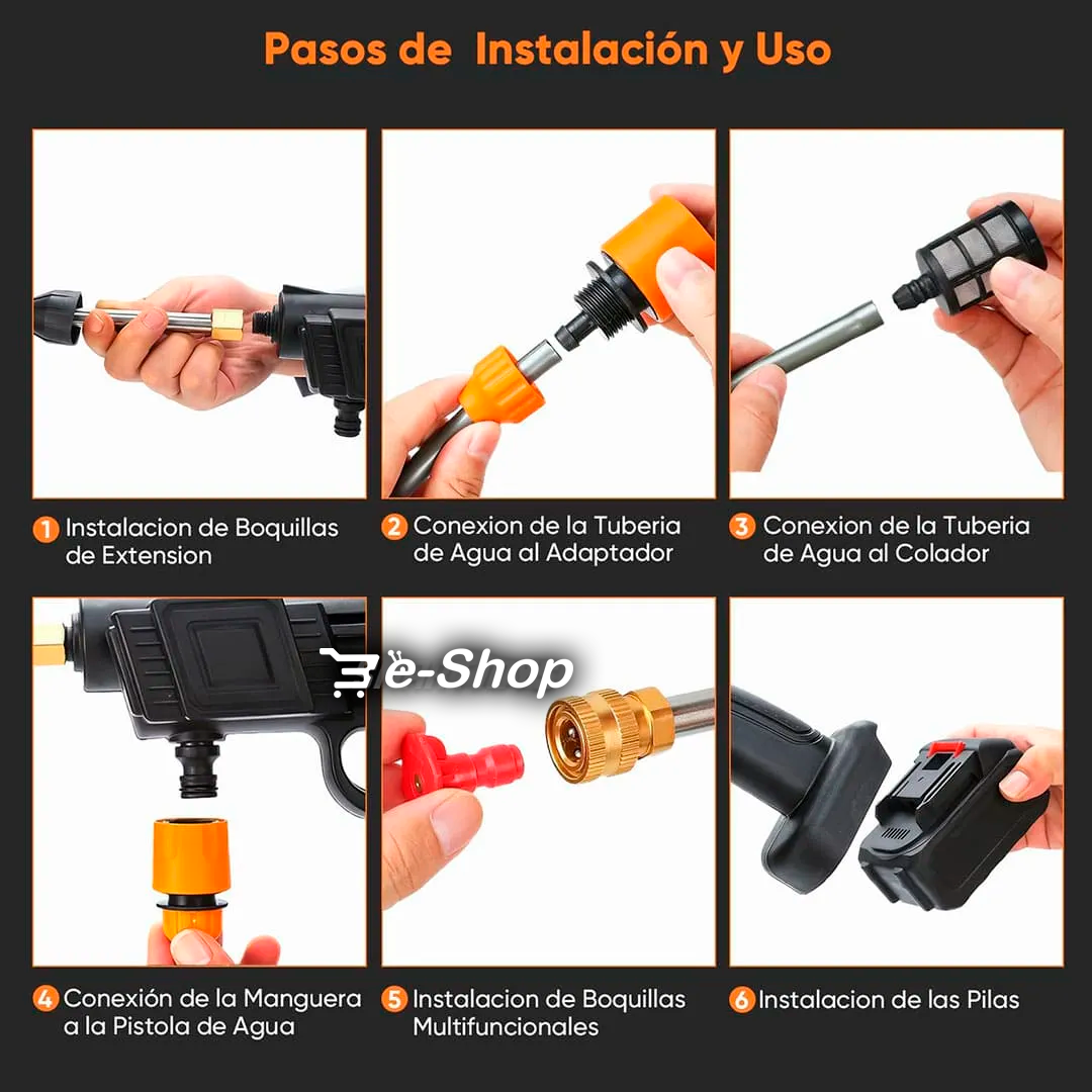 Hidrolavadora Portatil 6 boquillas + Accesorios