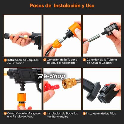Hidrolavadora Portatil 6 boquillas + Accesorios
