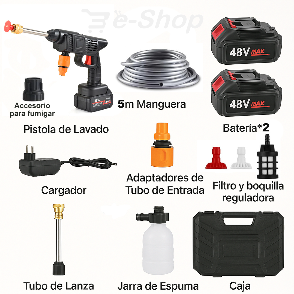 Hidrolavadora Portatil 6 boquillas + Accesorios